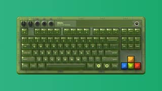8BitDo Retro 87 Xbox mechanical keyboard on gradient background