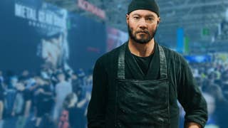 An AI-generated person from NVIDIA's NVIDIA ACE tool over top of a Gamescom press shot, showing crowds.