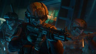 black ops 7 promo art soldier holding gun in dark corridor