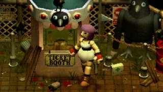 Crow Country screenshot showing protagonist Mara Forest roaming the dilapidated titular theme park.