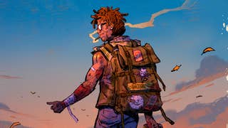 Close up of Jacob from Dead Island 2 trying to hitch a ride.