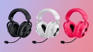 pc gaming headsets, specifically the logitech g pro x 2 lightspeed wireless headset in black, white and pink on a gradient background
