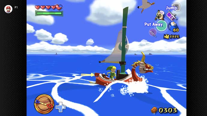 The Legend of Zelda: The Wind Waker running on Switch Online. The GameCube library of NSO Classics is exclusive to the Switch 2.