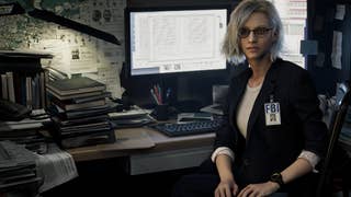 Grace Ashcroft at her desk in the FBI offices in Resident Evil Requiem, which is also known as Resident Evil 9.