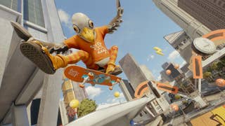 Skate season 1 trailer screenshot showing skater in a seagull outfit