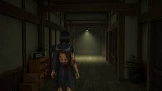 Hinako looks down the hallway of her home in Silent Hill f