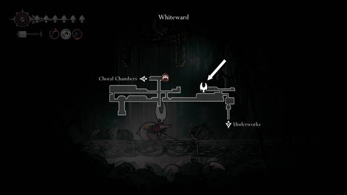 The Surgeon's Key location is labelled on the map of Whiteward in Hollow Knight: Silksong
