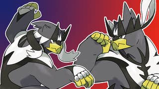 Legendary Pokémon Urshifu's two forms.