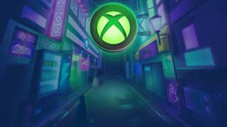 Xbox logo in a neon coloured street